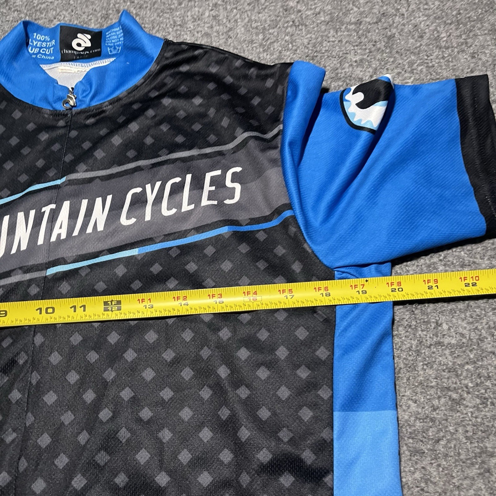 Champion System Cycling Jersey Mens Large Short Sleeve Rib Mountain Blue