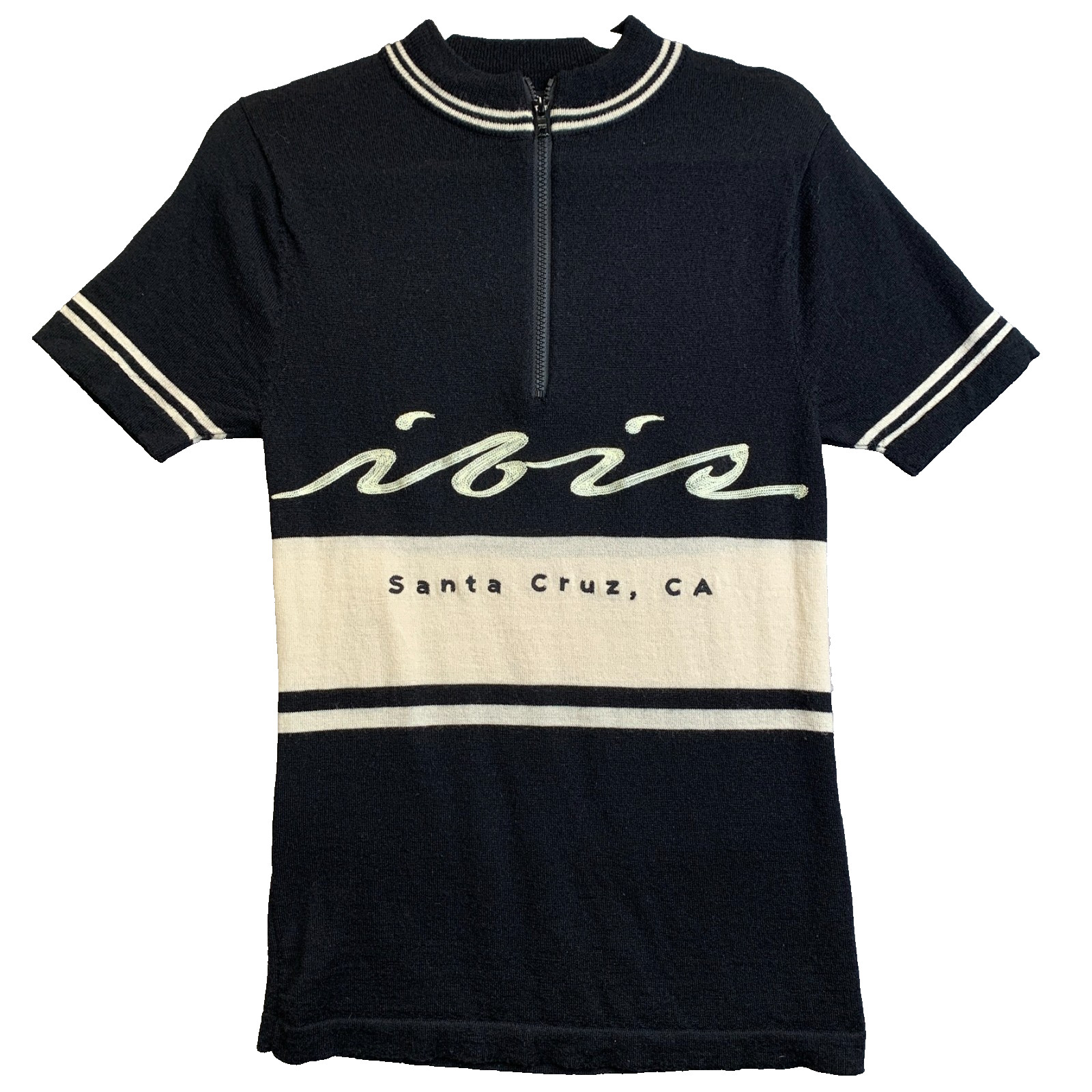 Ibis Mountain Bike Merino Wool Jersey Mens XS Blue Striped Santa Cruz READ