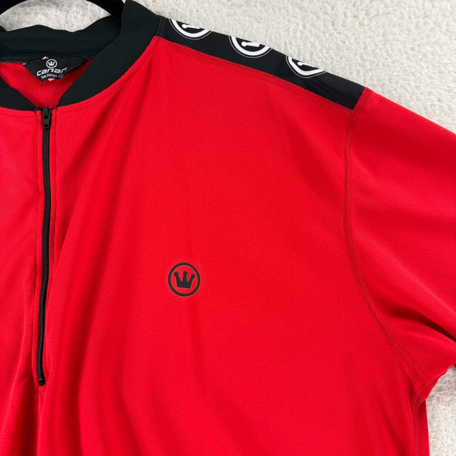 Canari Cycling Jersey Mens 2X Red Short Sleeve Stretch Pullover Vintage Outdoor