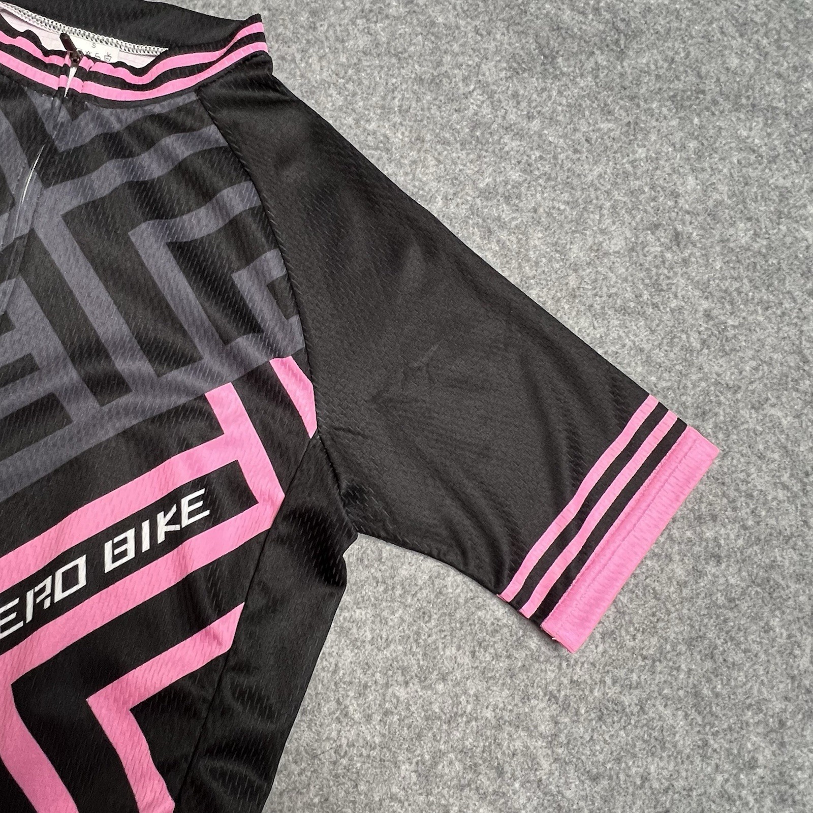 Zero Bike Womens Full Zip Cycling Jersey Pink Gray Black Size S