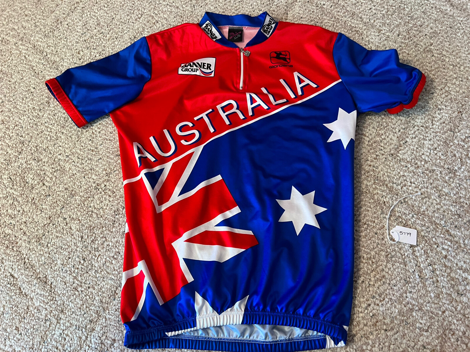 Giordana Men’s 1/4 Zip AUSTRALIA Cycling Jersey – Size L Large Made in Italy