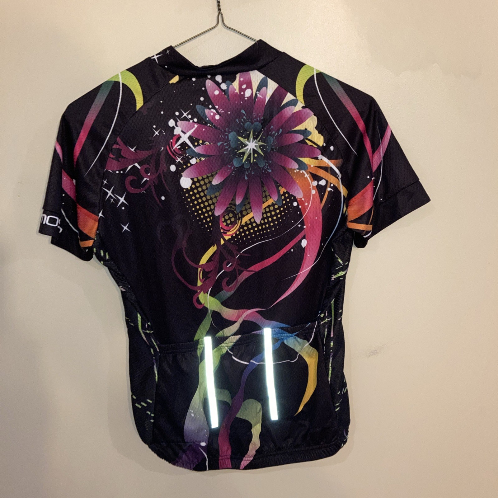 PSYCHEDELIC FLORAL DESIGN CYCLING BICYCLE FULL ZIP JERSEY ADULT XL