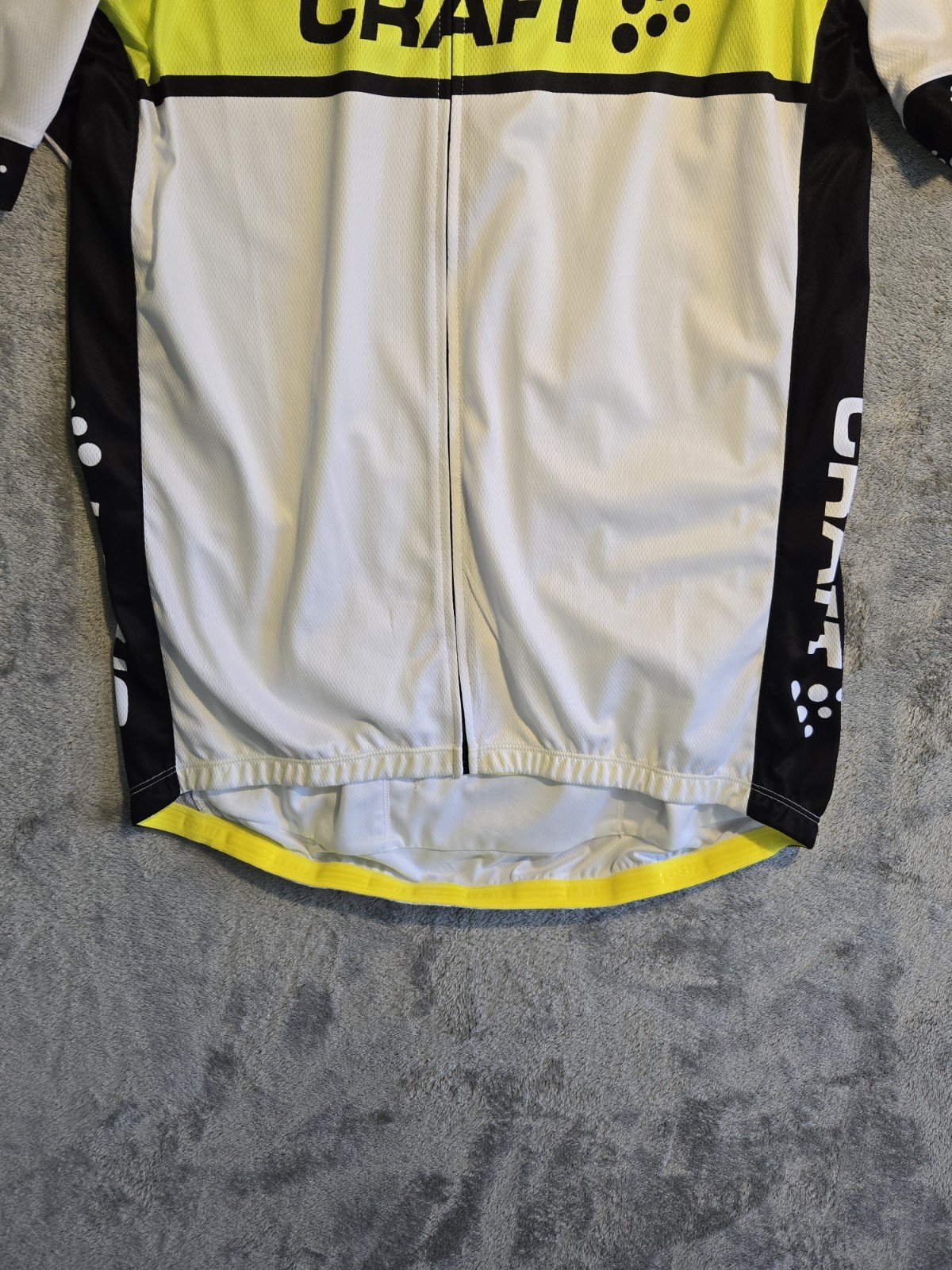 Craft Cycling Jersey Mens XXL White Black Hi Vis Yellow Full Zip Short Sleeve…