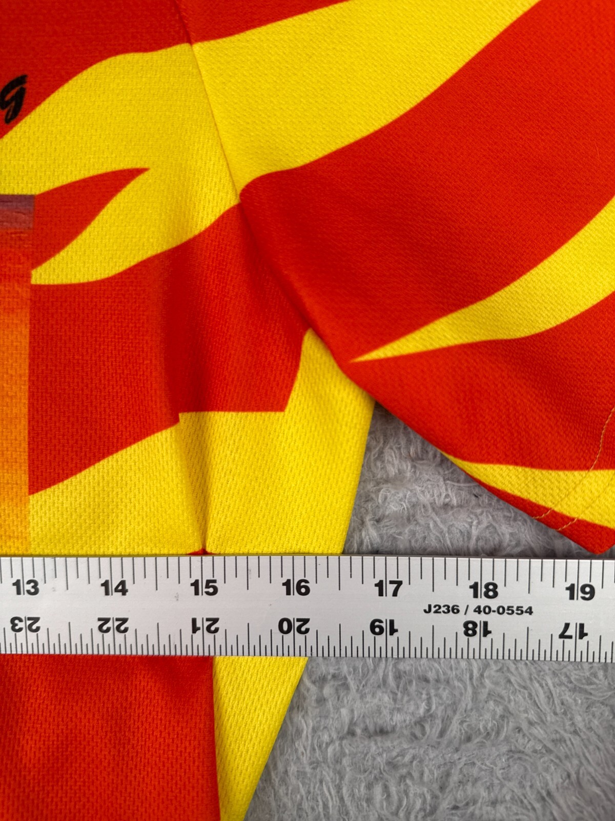 Owayo Cycling Jersey Men Medium Red Yellow Tiger Stripe 1/2 Zip City Of Sterling
