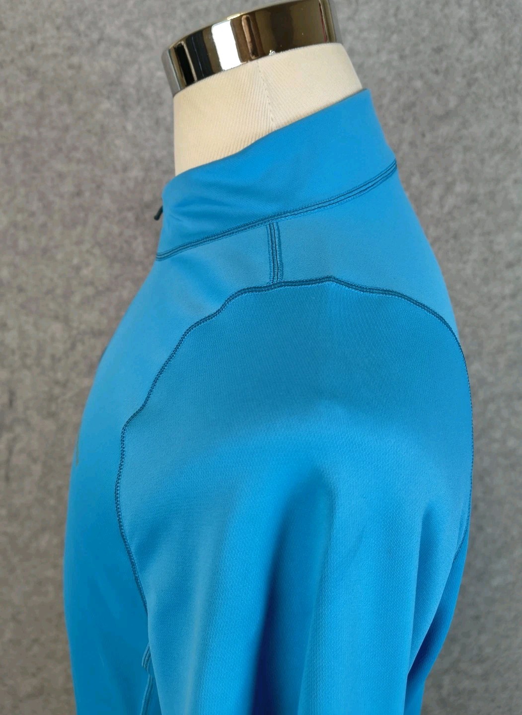Patagonia Capilene Shirts Men Sz L Polo Performance Half Zip Blue Short Sleeves