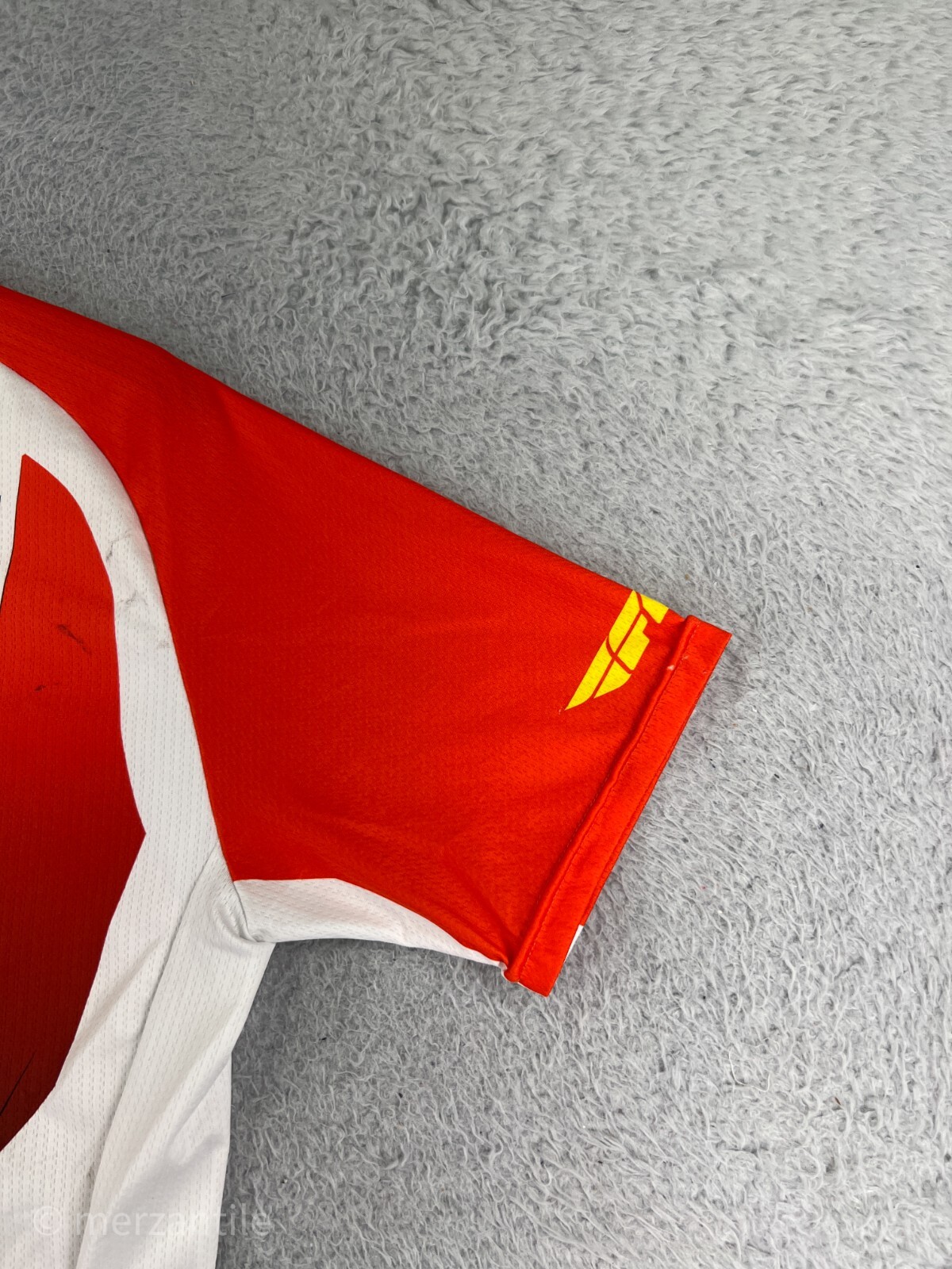 Fly Racing Cycling Jersey Mens Small White Red Full Zip 100% Polyester Pockets