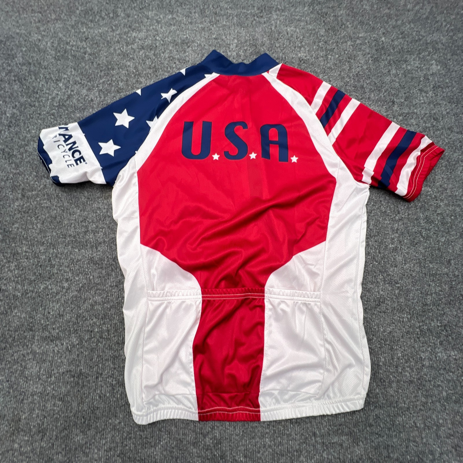 PERFORMANCE BIKE Cycling Jersey Shirt Mens M USA Team American Flag Patriotic