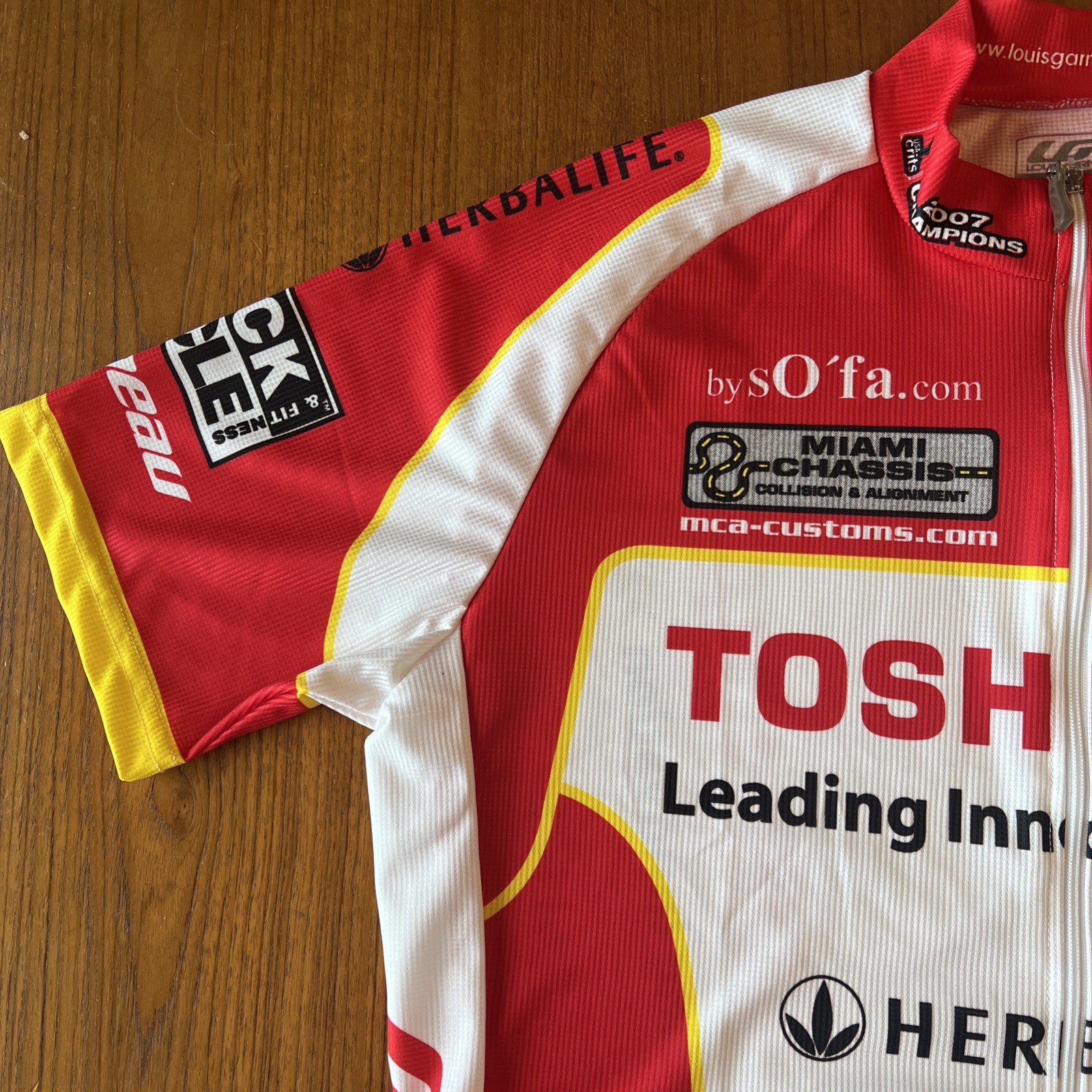 LOUIS GARNEAU Toshiba Cycling Jersey Size M Full Zip New