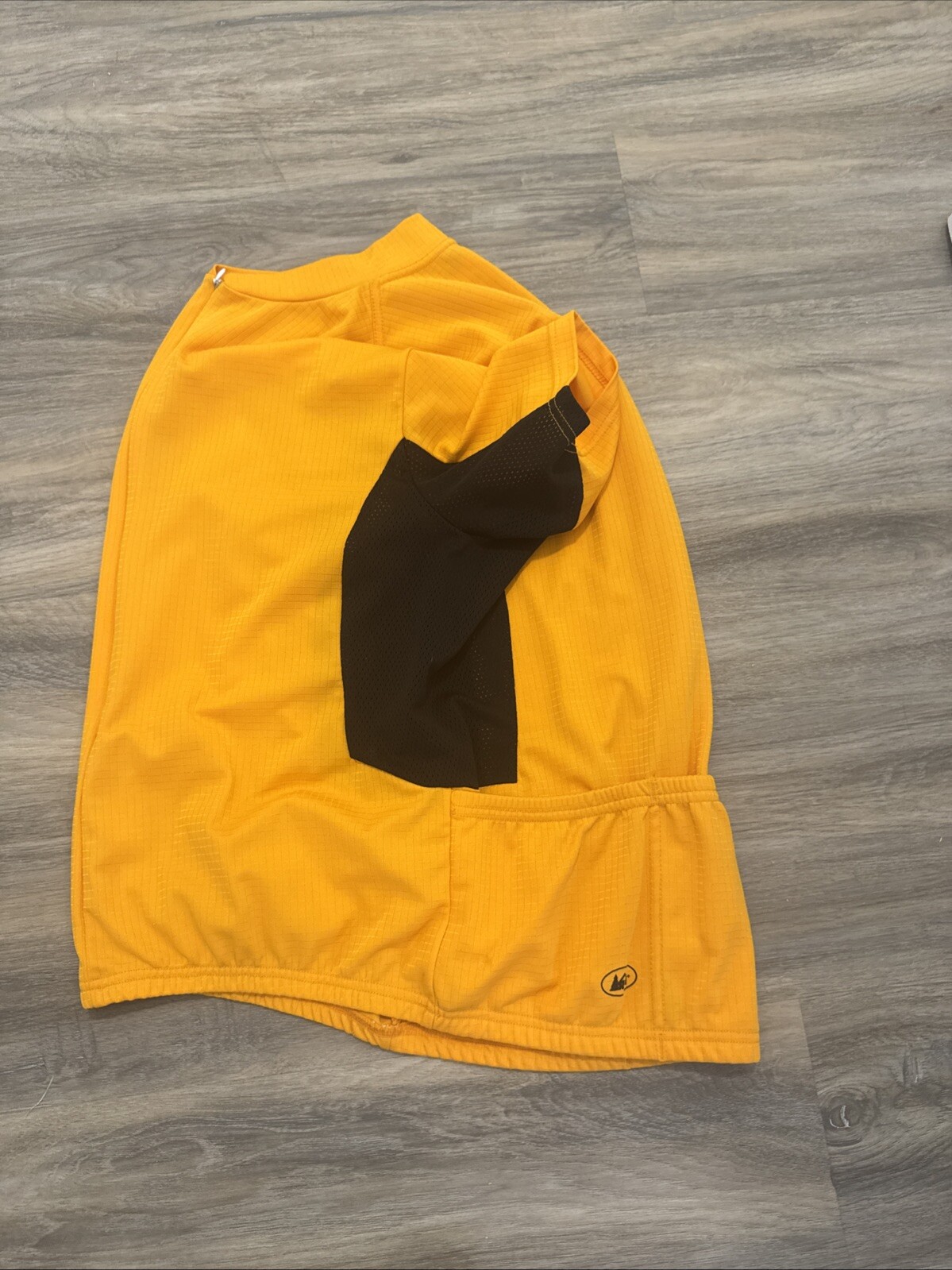 REI Cyclist Jersey Mens L Thanksgiving Orange Gold 1/2 Zip Pockets Elastic Waist