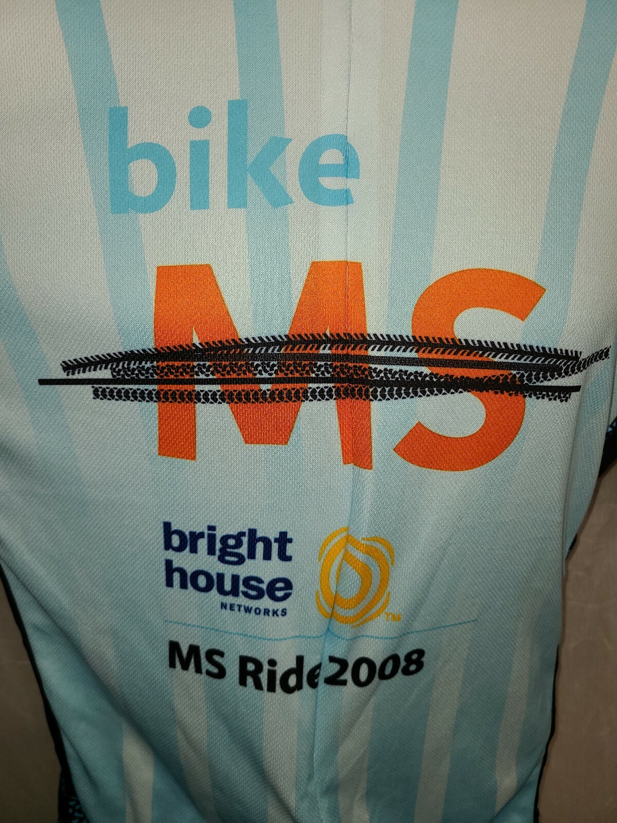 2008 Vomax Bike MS Ride Adult Large Blue Cycling Jersey