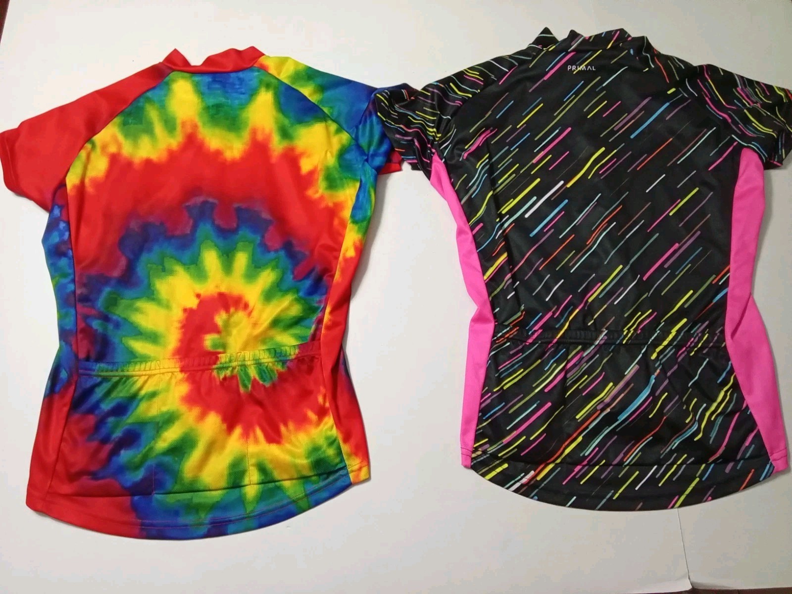 Set Of 2 Primal Cycling Jerseys Women’s Tie Dye Colorful Full Zip Cycling Jersey