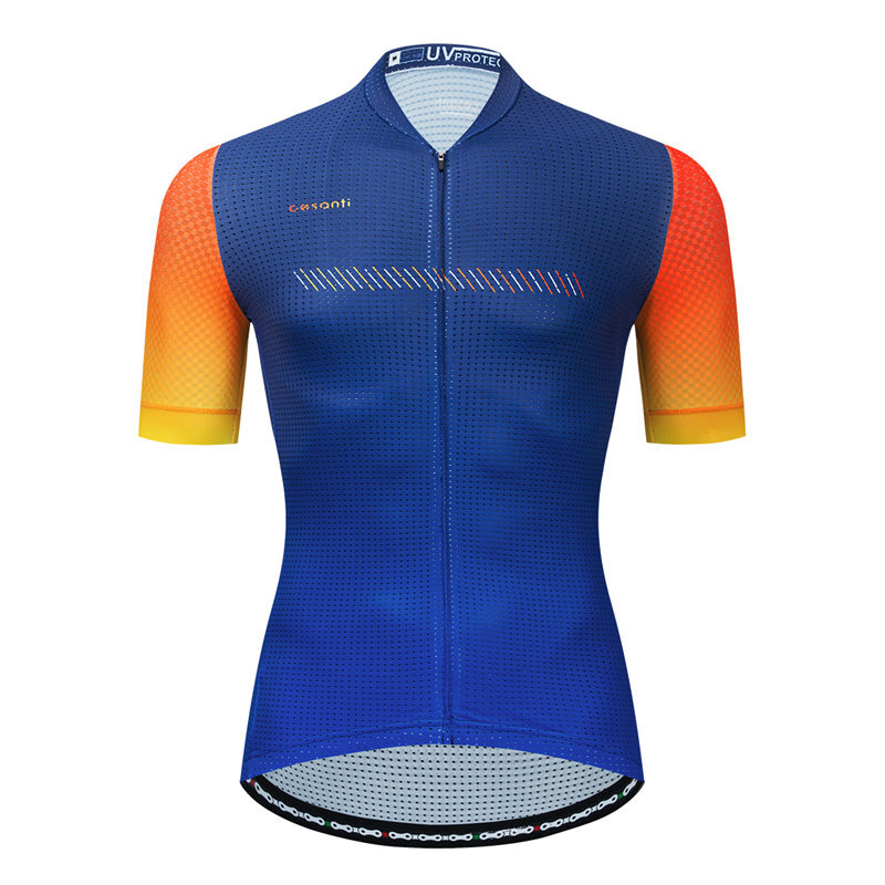 CESANTI Men Cycling Jersey Short Sleeve Non-slip Band Pro Bike Clothing