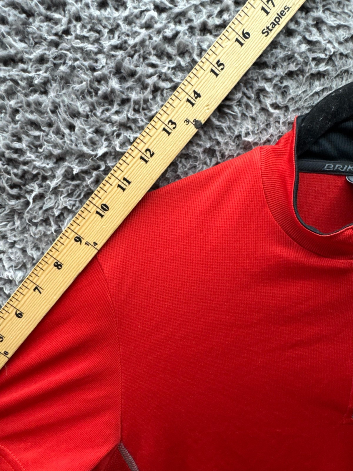 Briko High Neck Quarter Zip Classic Short Sleeve Cycling Jersey Red Mens Size L