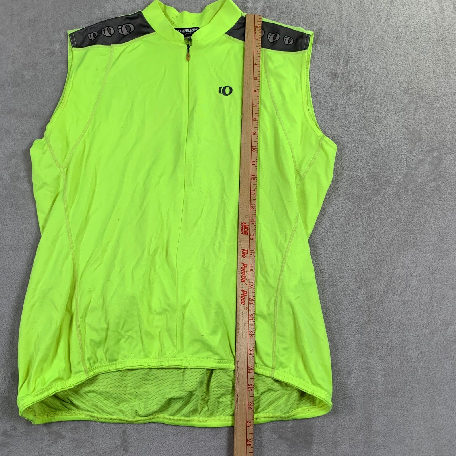 Pearl Izumi Cycling Jersey Mens XL Neon Yellow Sleeveless Quarter Zip Bike Top