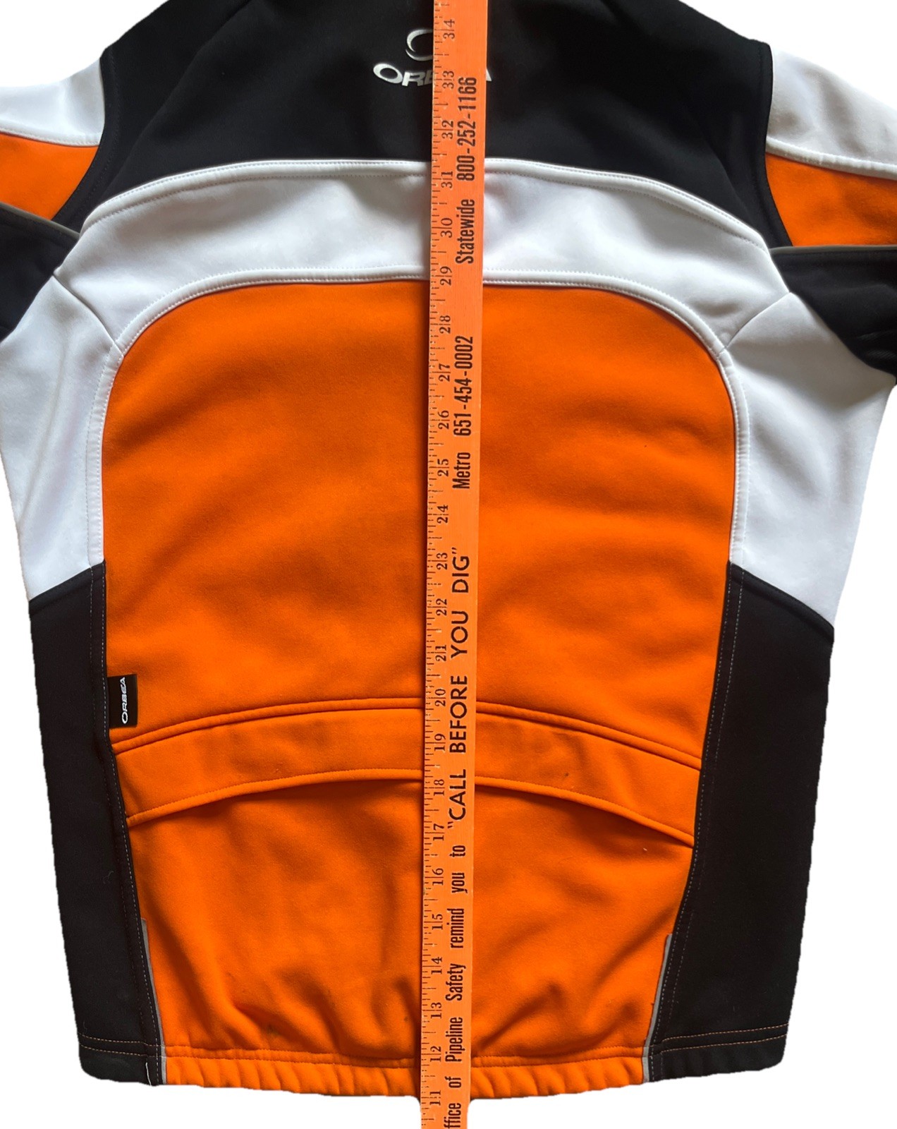 Cycling Jacket Small Orbea Fleece Lined Colorblock Orange Black White Retro Y2K