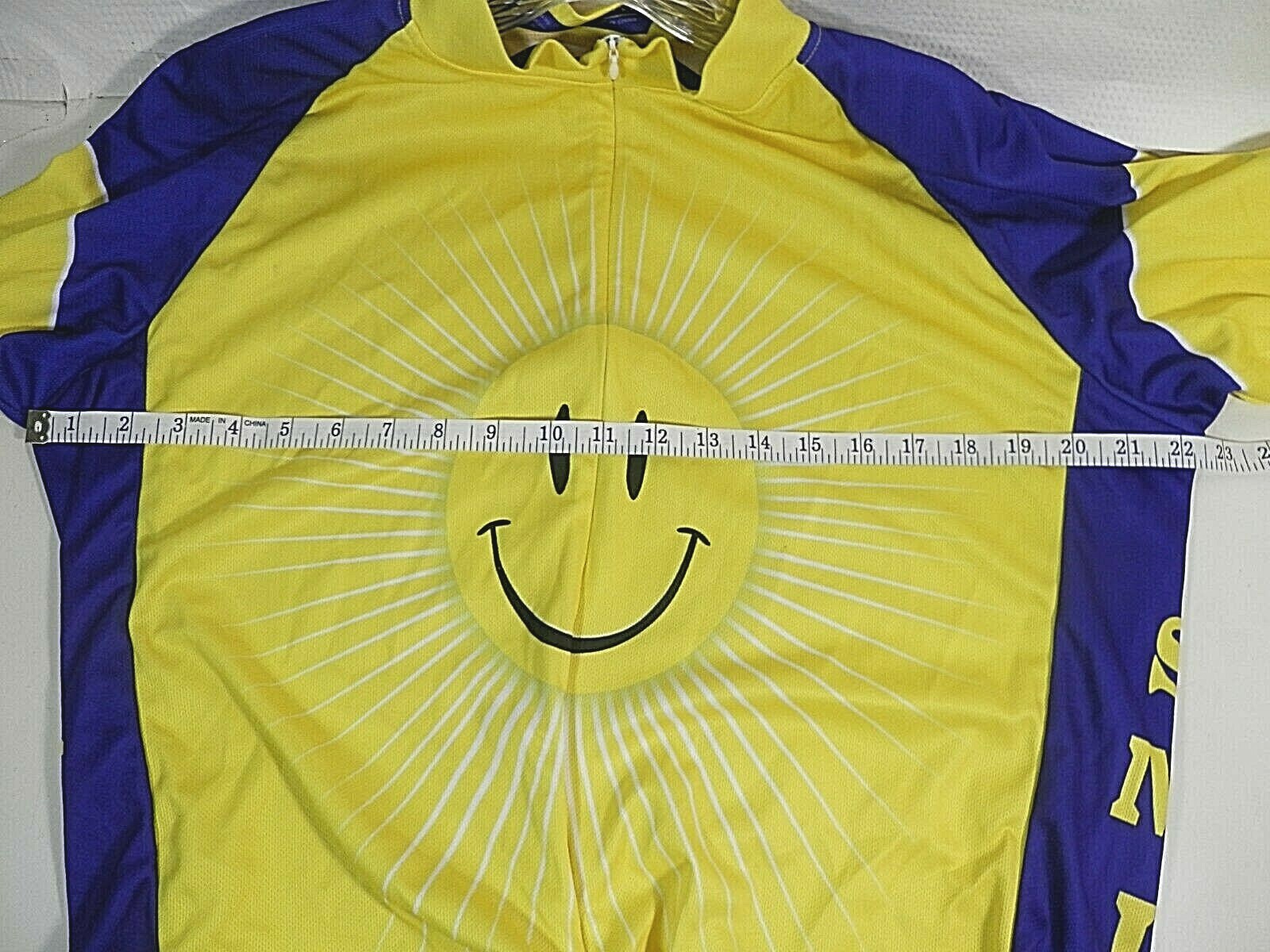 Cycling Men’s shirt Short Sleeve Jacket Jersey be Happy Yellow Size XXL