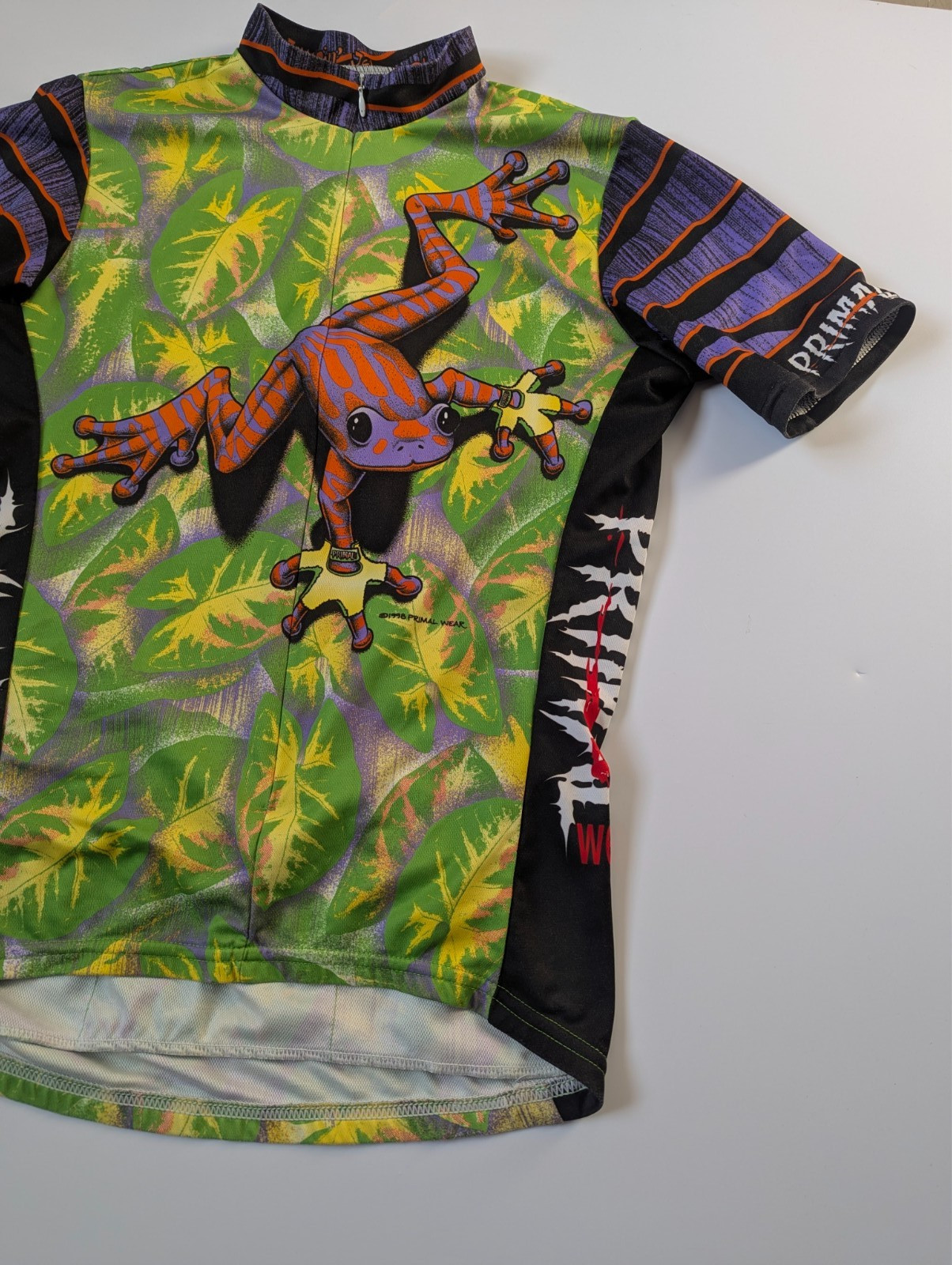 Vintage 90s Primal Wear FROG MTB Road Bike Cycling Jersey Size S/M, Shirt Trikot