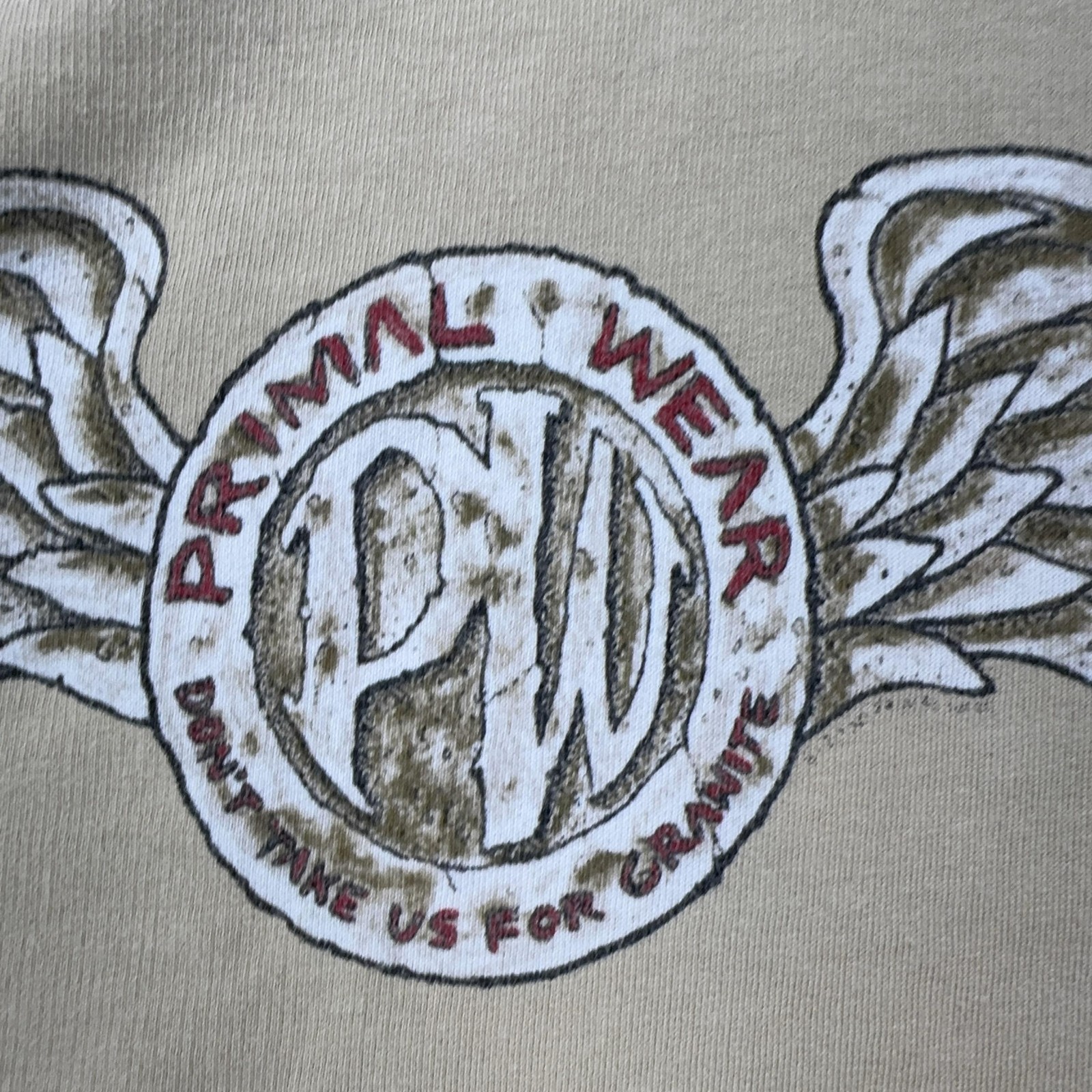 Primal Wear Cycling Jersey Shirt Mens XL Beige Gargoyle Gothic Wings Graphic