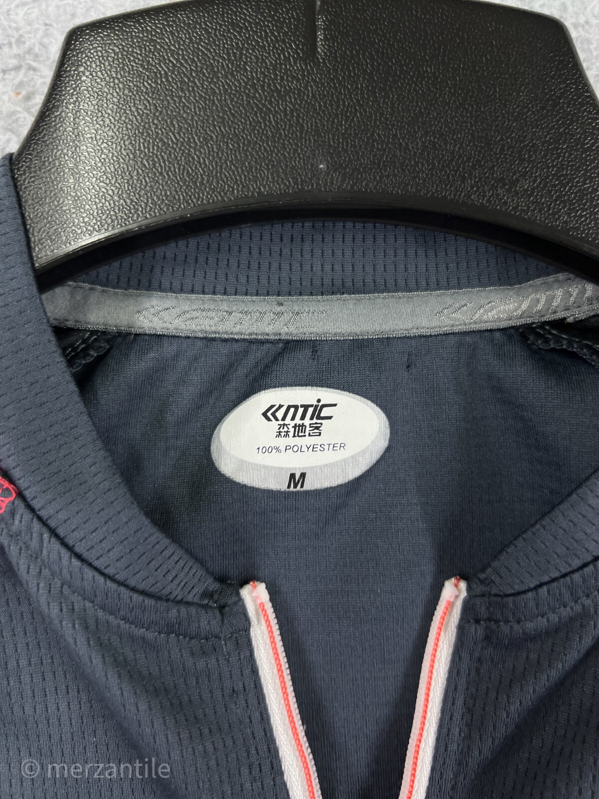 NTIC Cycling Jersey Mens Medium Black Gray 1/4 Zip Floral Power-Dry Polyester