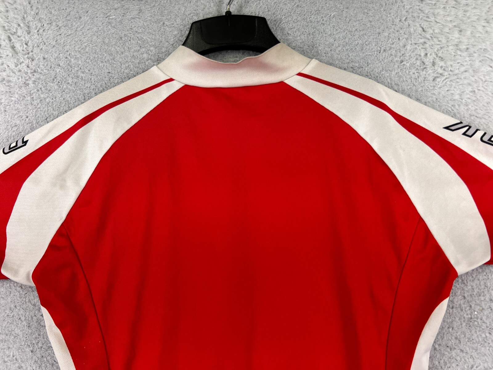 Peak Performance Cycling Jersey Adult Large Red White 1/2 Zip Pockets Poly READ
