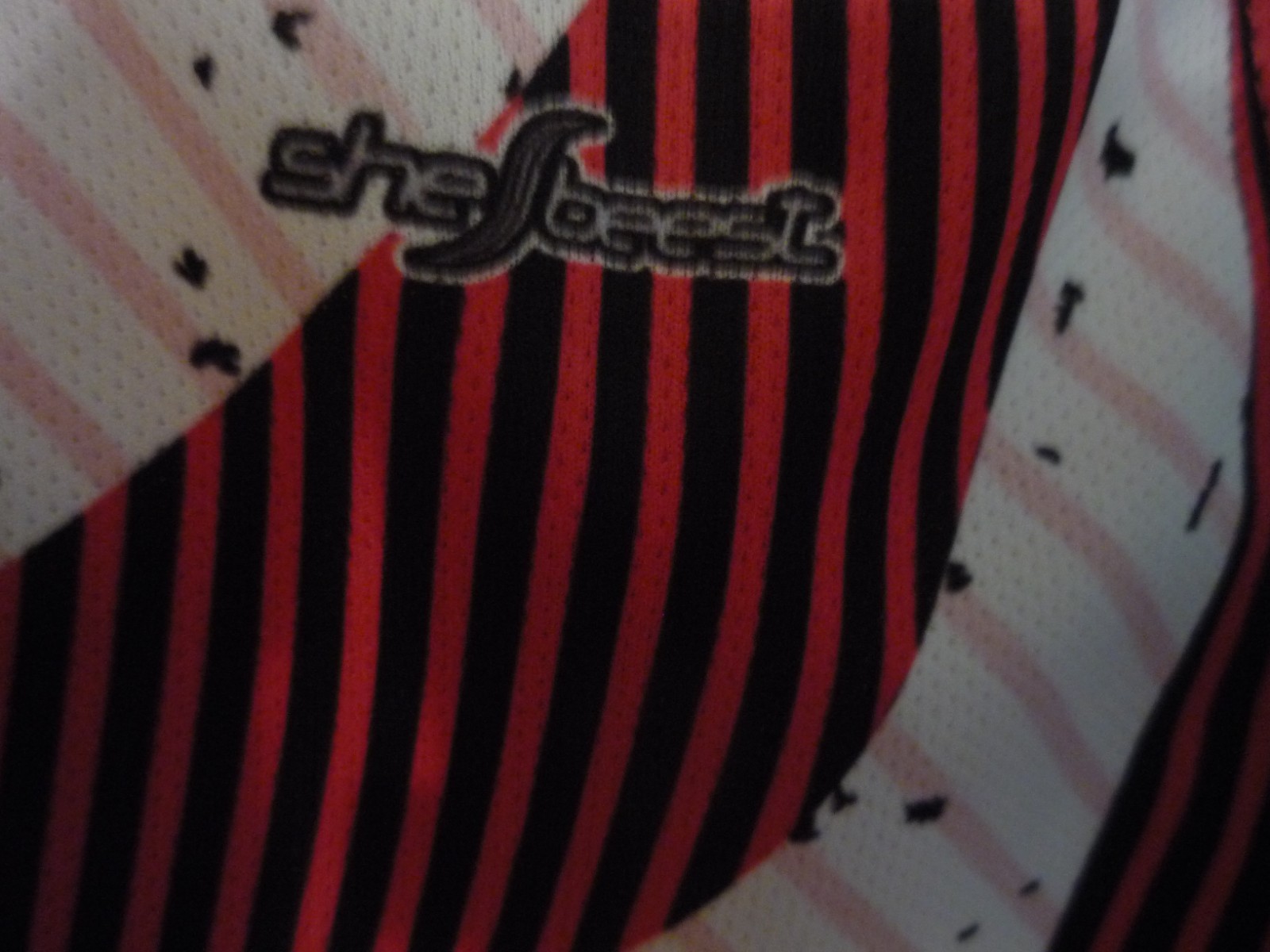 SHE BEEST CYCLE JERSEY-SZ MED-LONG SLEEVE–ZIP FRONT=3 POCKET BACK-HIGH NECK