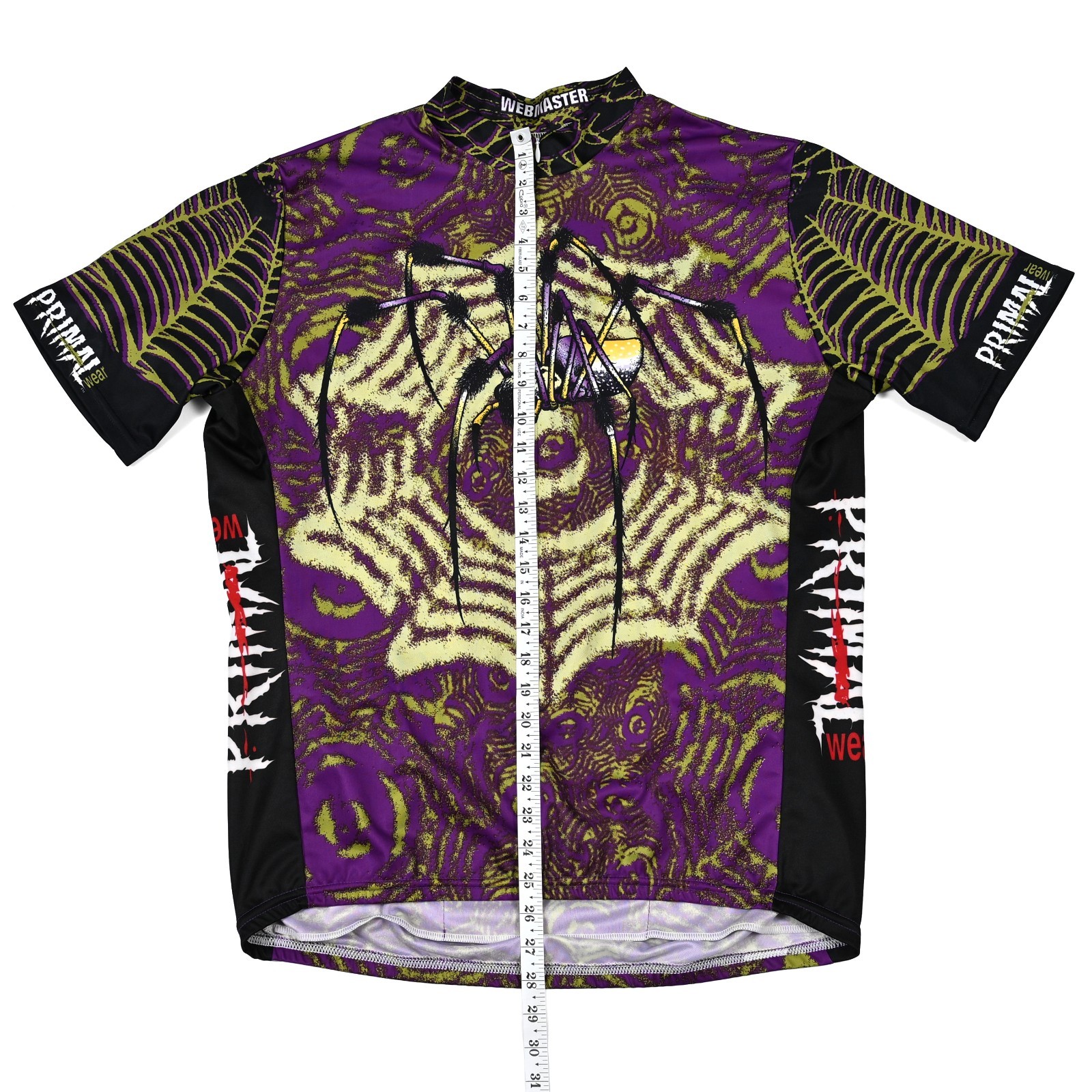 Primal Wear Webmaster Cycling Jersey Mens XL Purple Spider Web 3/4 Zip Pockets
