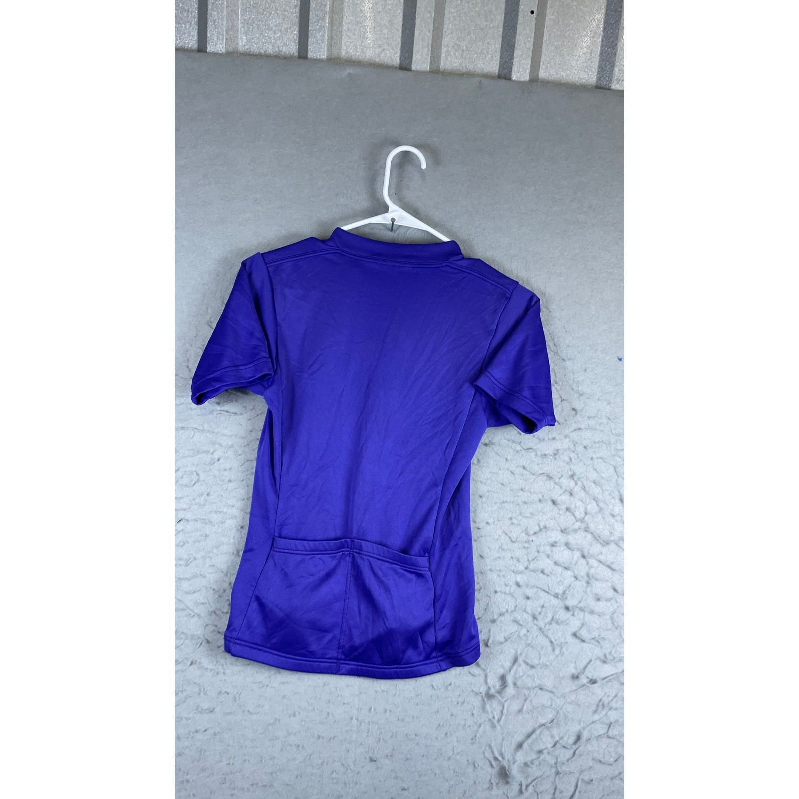 REI Cycling Jersey Mens XS Purple Excellent Short Sleeve 1/4 Zip Back Pockets