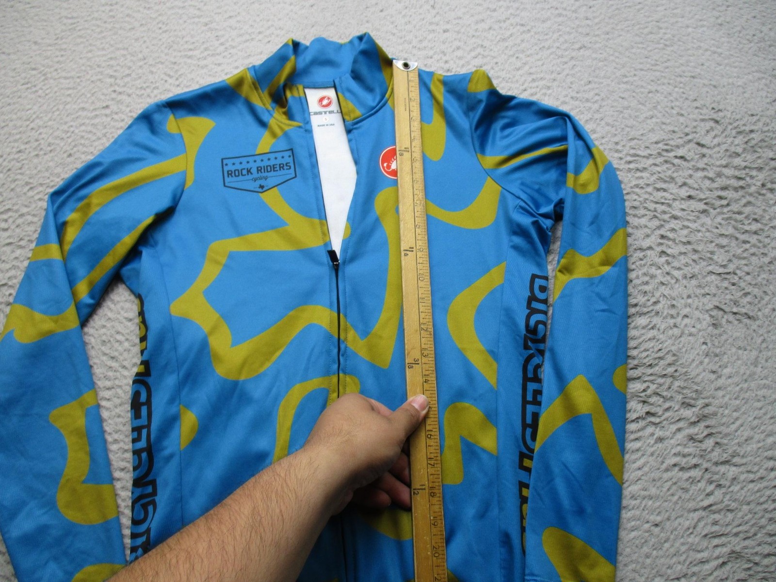 Castelli Rock Riders Cycling Jersey Mens Small Blue Long Sleeve Road Bike Shirt