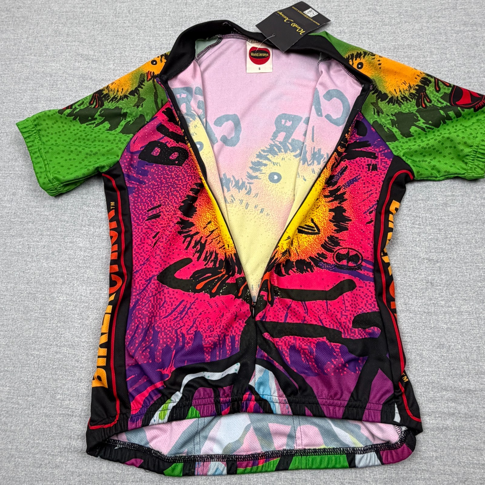 World Jerseys Biker Chick Cycling Jersey Womens S Pink Bike Shirt 1/2 Zip NWT