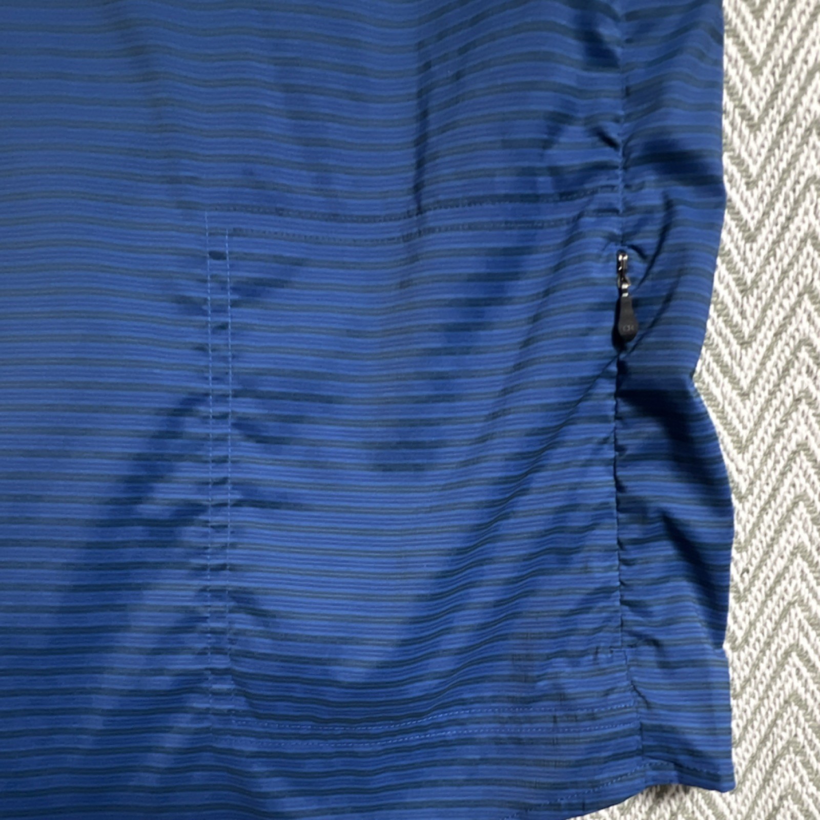Club Ride Blue Striped Cycling Jersey Shirt Men’s S Short Sleeve Button Front