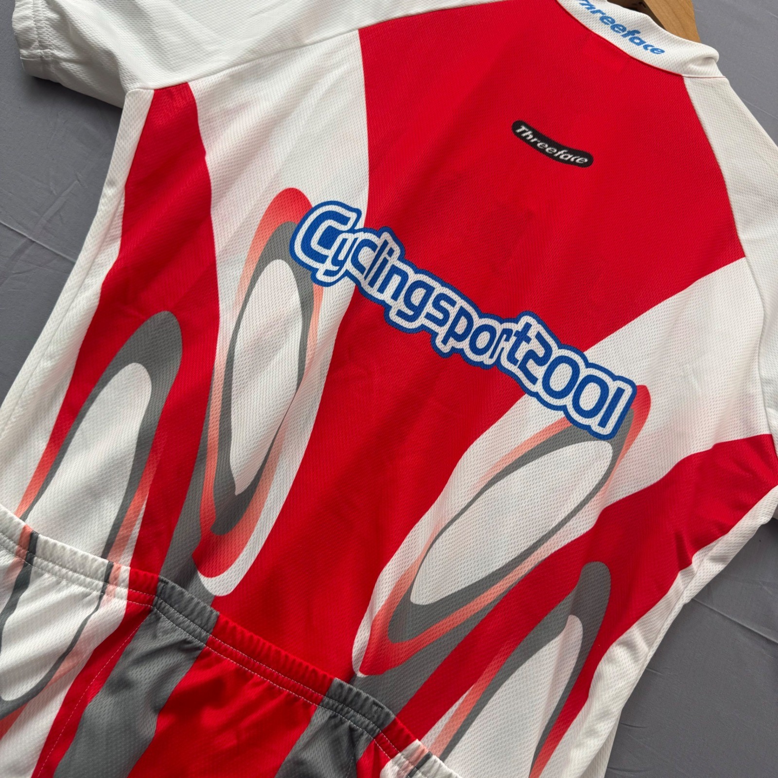 Threeface Italy Cycling Jersey Mens XXXL Red White Cyclingsport2001 Short Sleeve