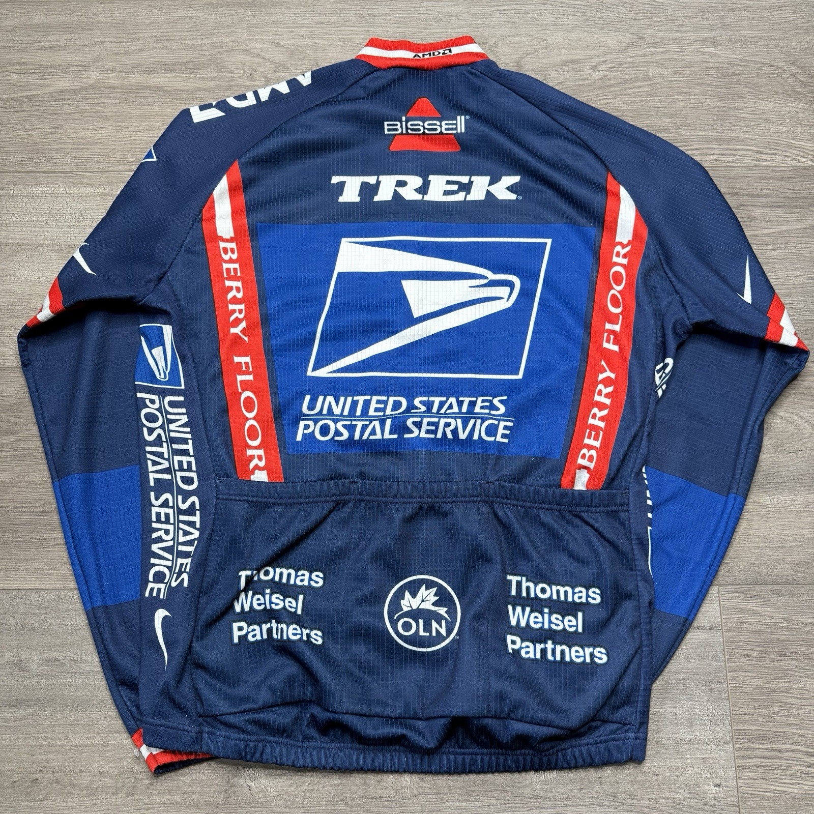 Vintage Nike USPS Trek Cycling Jersey Large Made In Italy Visa Subaru Bissell