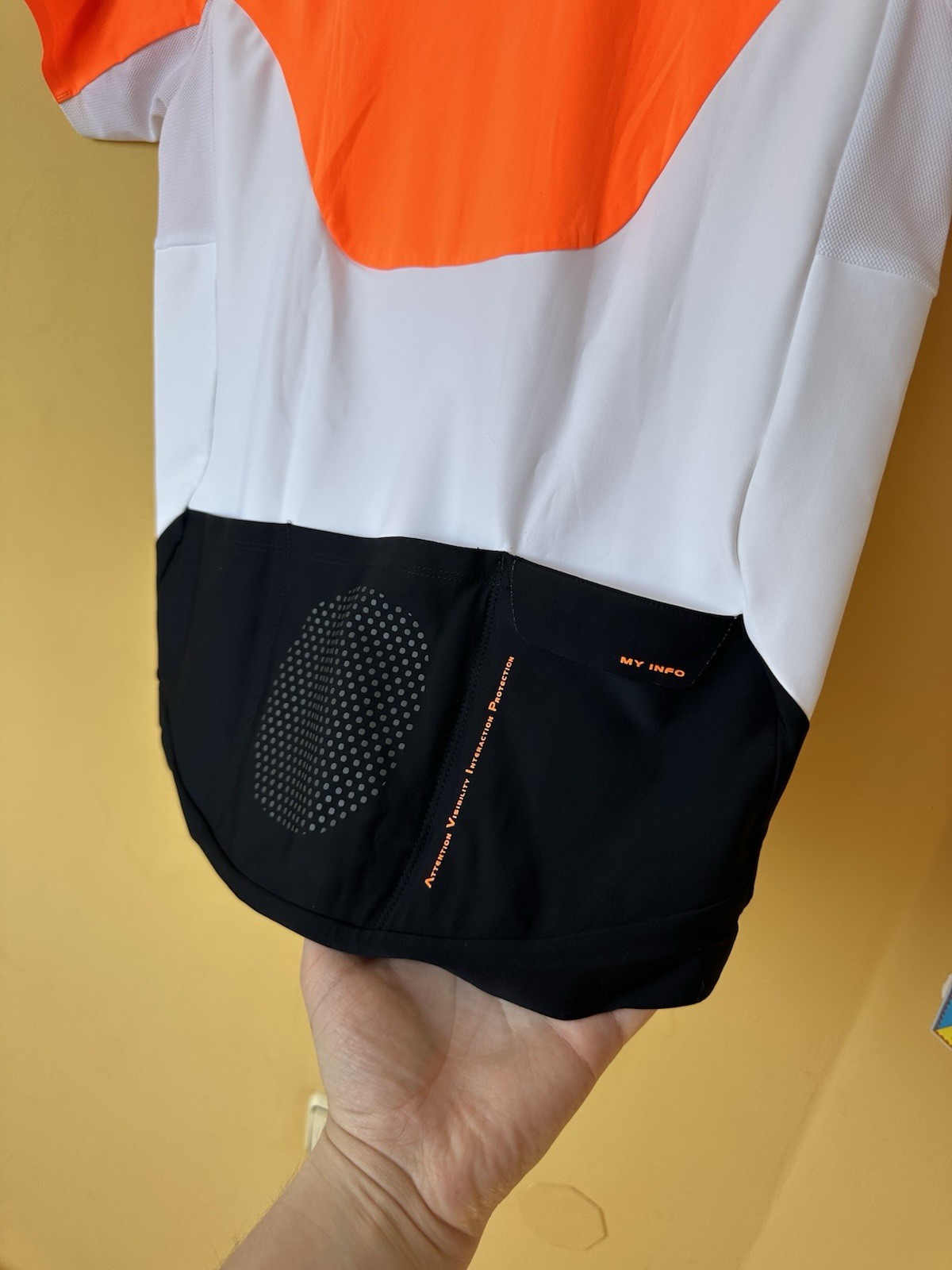 POC AVIP Cycling Jersey Women M Orange & White Bike Jersey Back Pockets