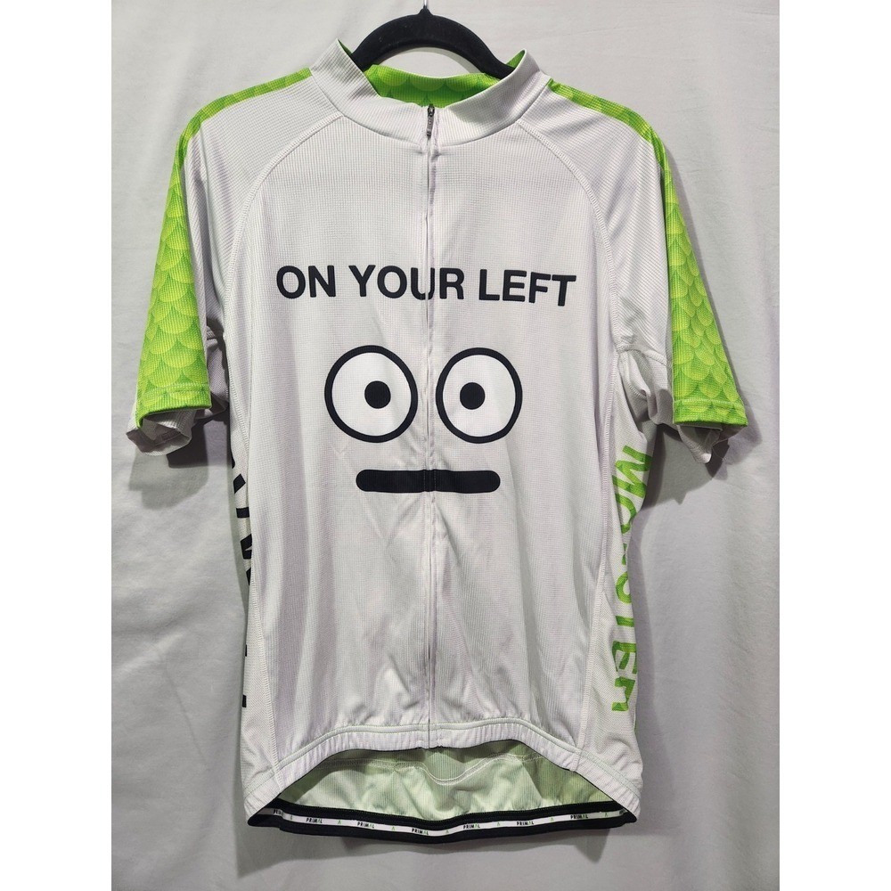 Primal Wear Cycling Jersey Mens 2XL White Green Monster On Your Left Excellent
