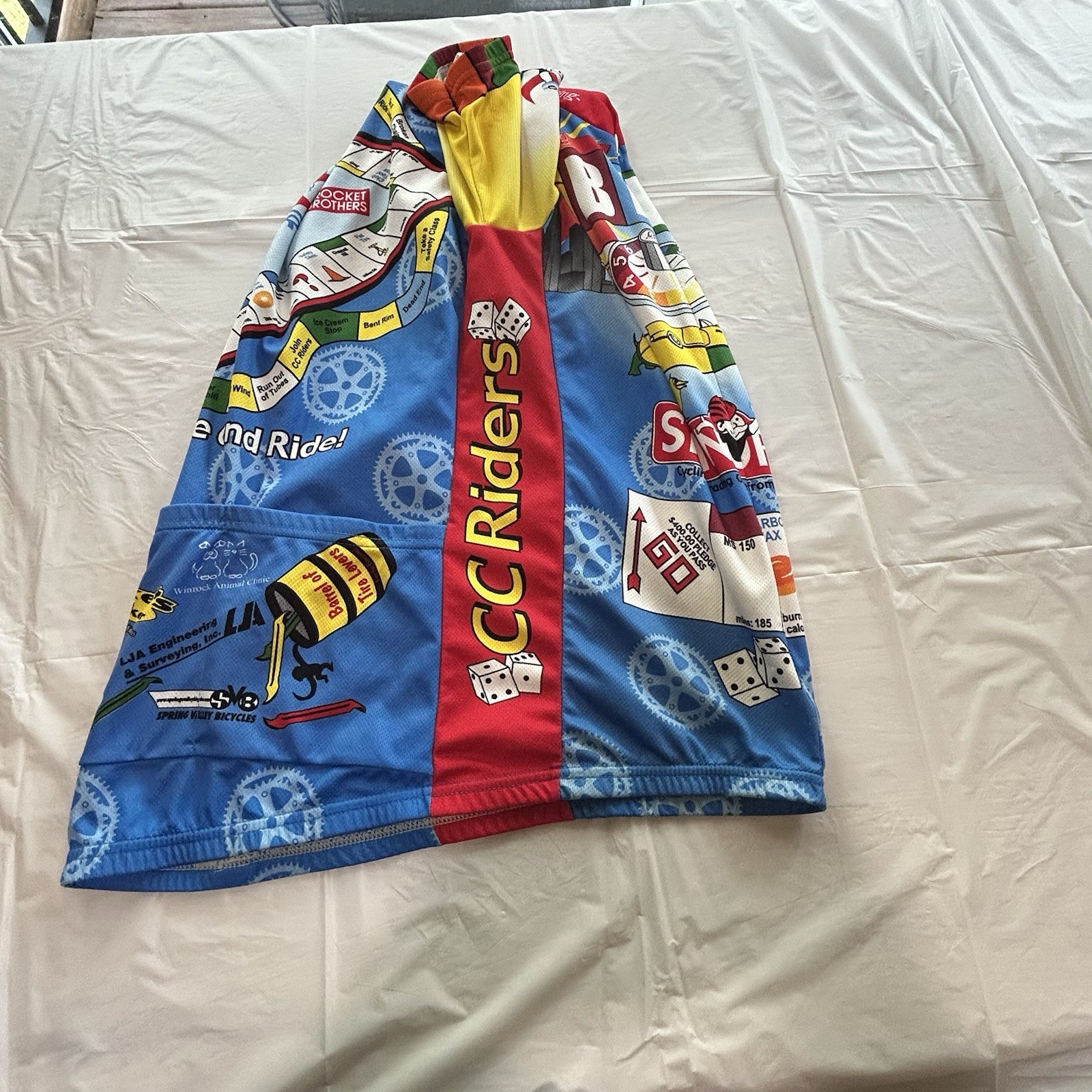vomax cycling jersey Size L (4) Monopoly Themed 1/4 Zip 100% Polyester