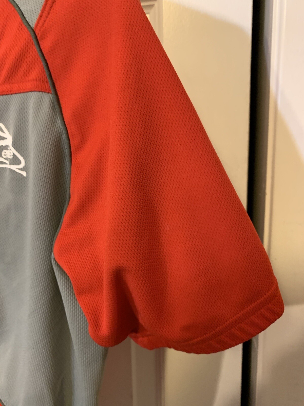 Zerie Mens Sz L Cycling Jersey Bicycle Red Gray