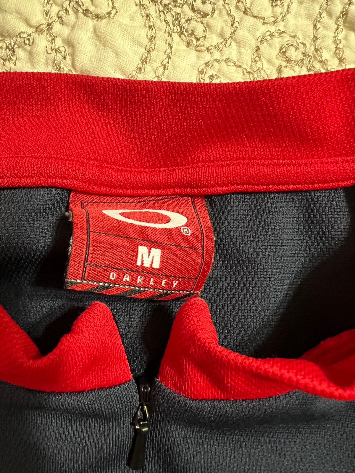 Vintage Oakley Cycling Jersey Mens M Red Black Tactical Field Gear Scatter Logo