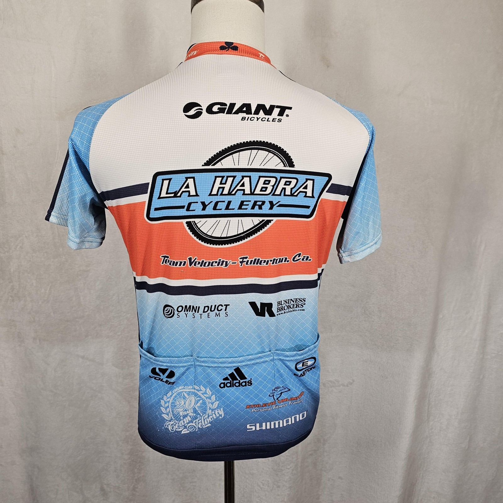 Voler Velocity La Habra Cyclery Jersey Mens Medium USA Cycling Shirt Full Zip