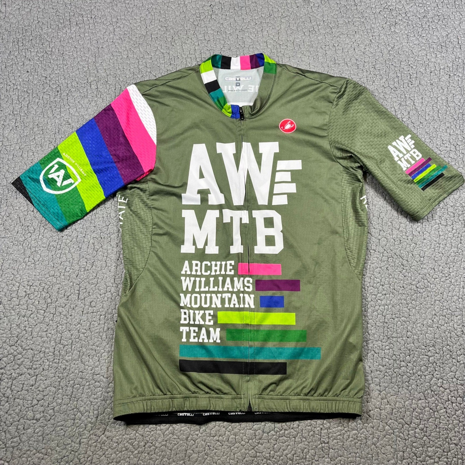 Castelli Archie Williams Mountain Bike Team Jersey Mens Medium Green MTB Cycling