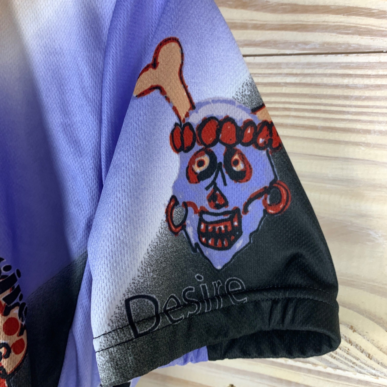 Hotvelociti Cycling Jersey Men Medium Multi Color Skull Love Latin Graphic Artsy