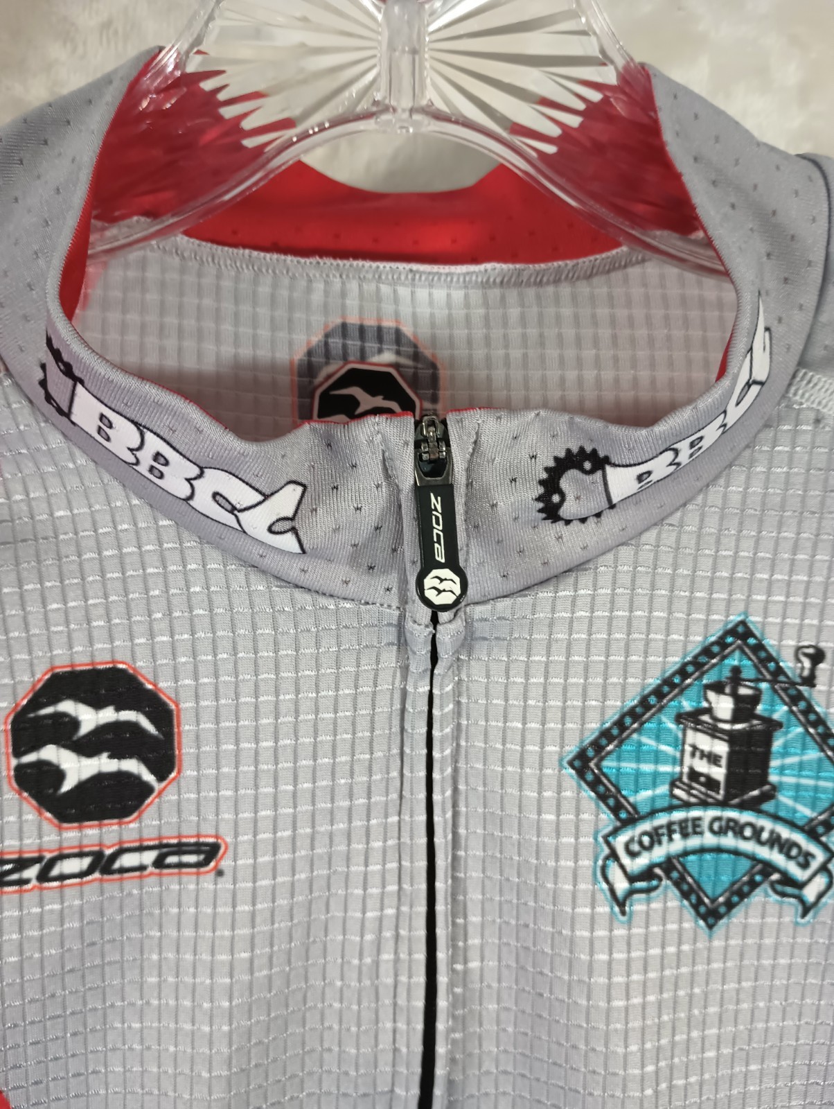 Zoca USA XL Cycling Jersey BBCC Raglan Shirt 3 Rear Pockets Full Zip FAST Ship