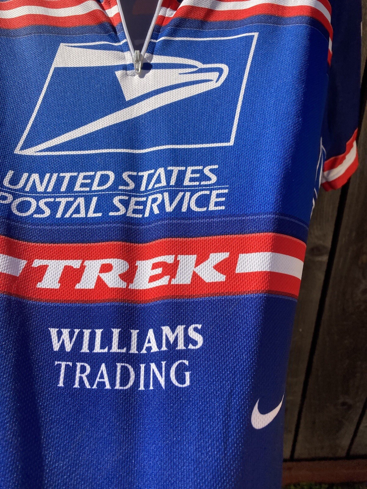 Men’s USPS Cycling Jersey Nike Dri-Fit XL Subaru Trek Pockets Half-Zip Multi