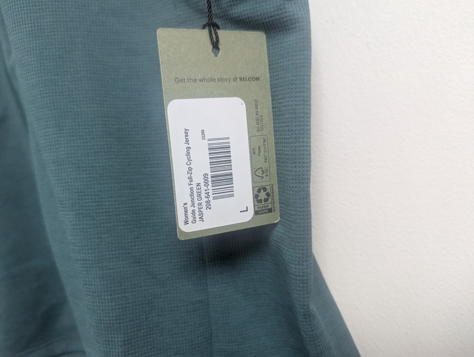 REI Co-op Guide Women’s NEW Full Zip Cycling Jersey Green Large