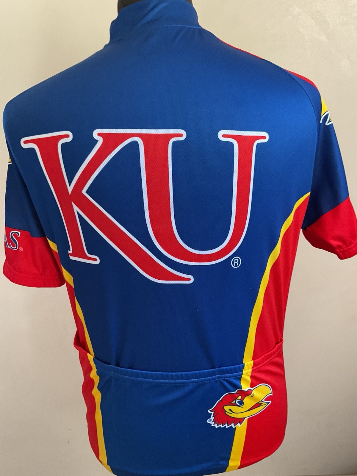 Kansas KU Jayhawks Cycling Jersey Adrenaline Promotions Size Large Biking
