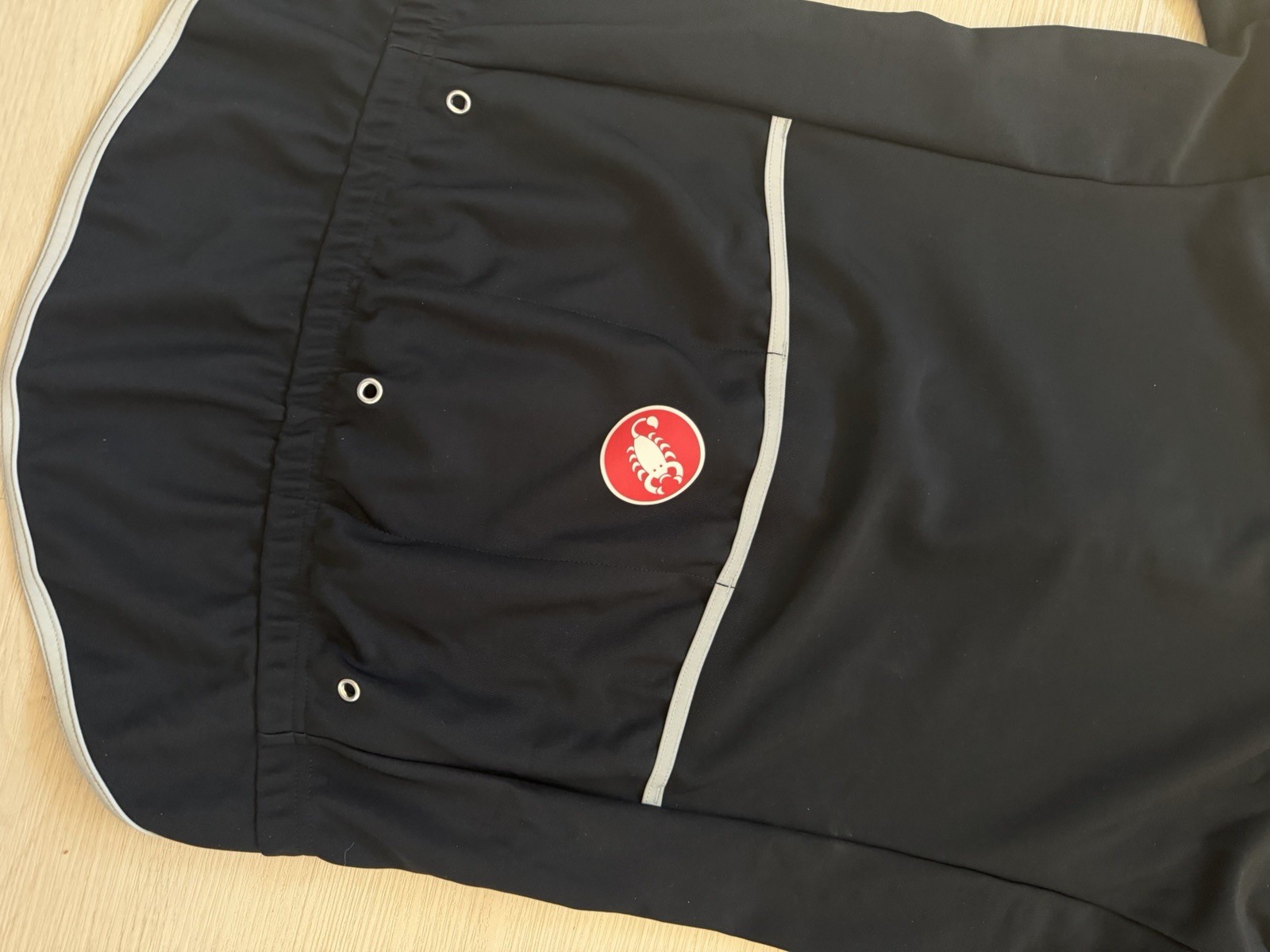Castelli Black Rosso Corso Gabba Full Zip Windstopper Cycling Jersey Mens XL