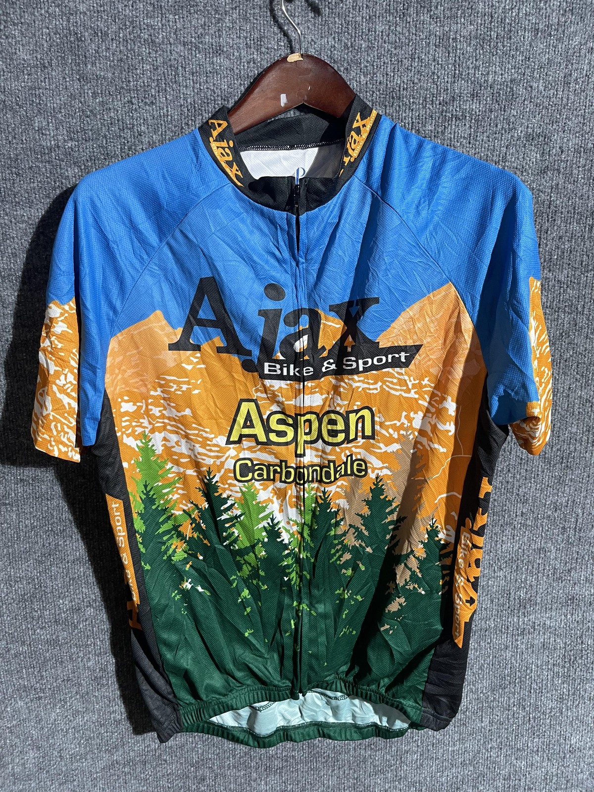 AP Pro Cycling Jersey Mens 2XL Multicolor Ajax Aspen Carbondale Full Zip Pockets