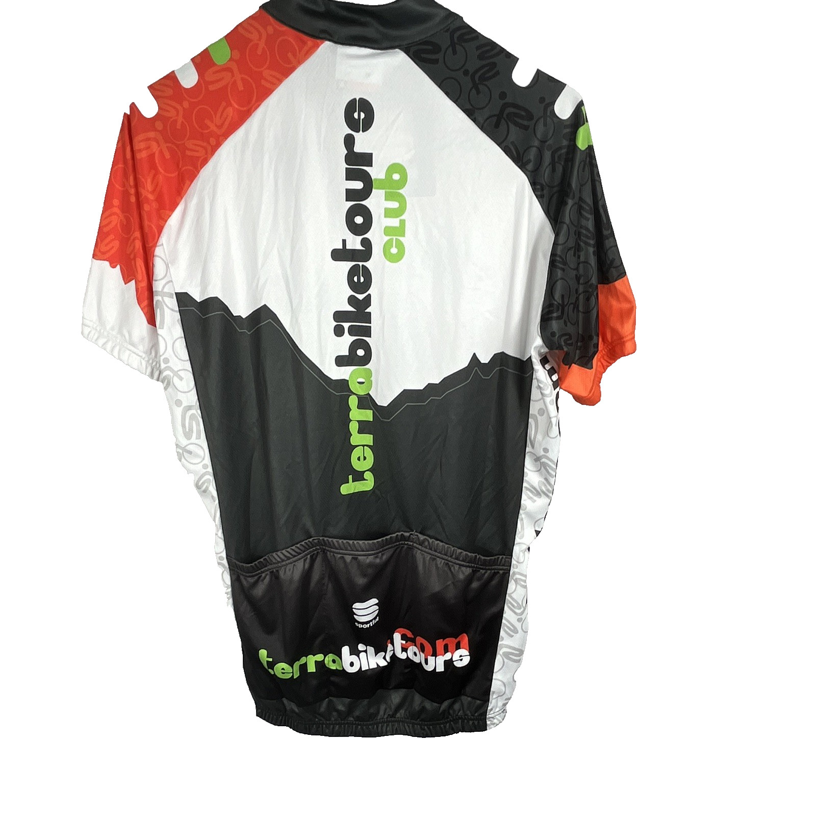 Sportful NWT Cycling Jersey White/Black/Red Graphic Large Full Zip w/Pockets
