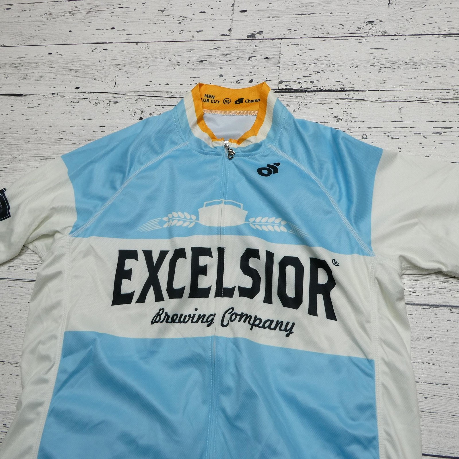 Champion System Excelsior Brewing Cycling Jersey Mens XL Club Cut Full Zip Blue