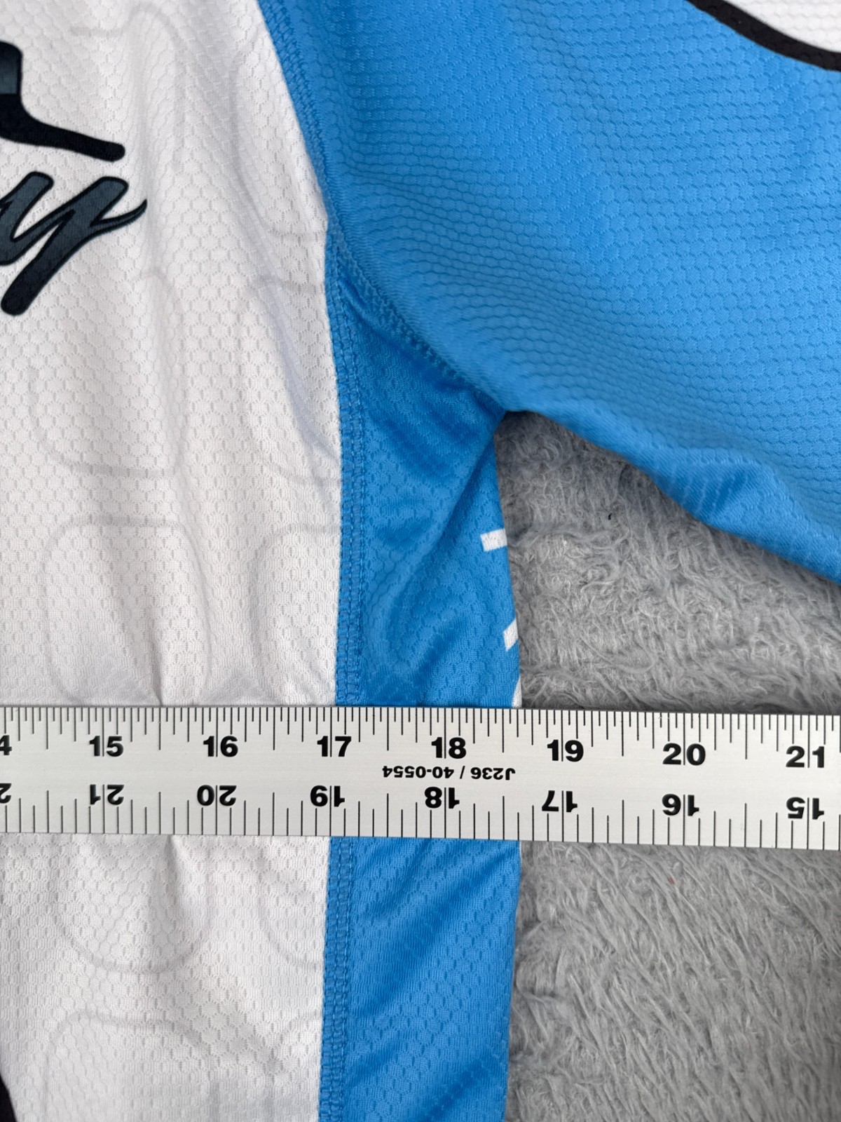 Epic Cyclewear Cycling Jersey Adult Large Blue White Rockwell Relay READ ME