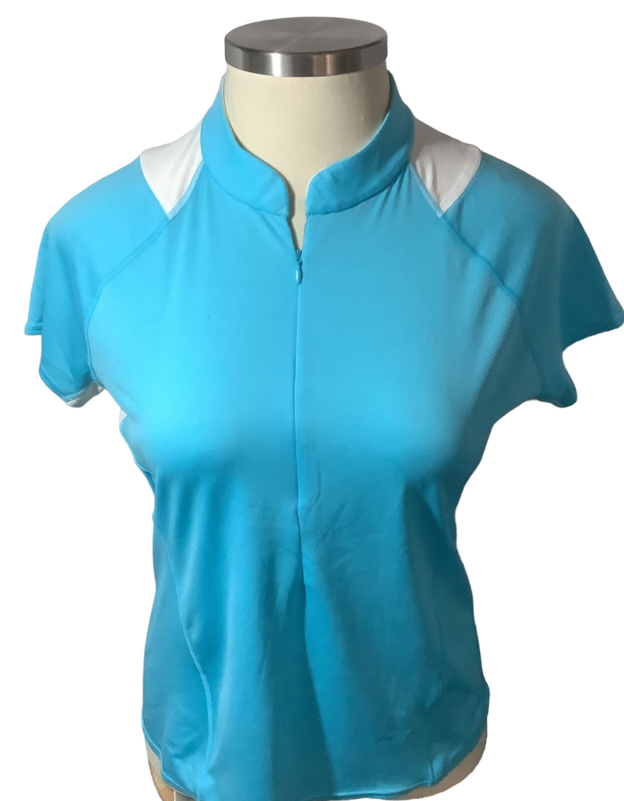 Trayl Women’s Cycling Jersey XL Quarter Zip Sky Blue Back Pockets